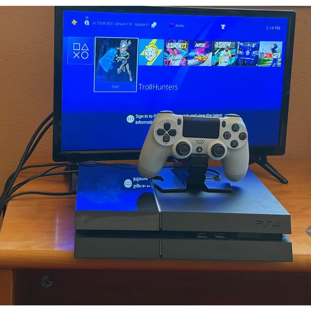 Sony PlayStation 4 PS4 Console 500GB White DualShock 4 Controller Tested Works